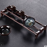 Gỗ đàn hương đen bằng gỗ nguyên khối được xây dựng giá để cốc Kung Fu Bộ trà thoát nước có giá để đồ sấy cốc giá để cốc trà đạo phụ kiện