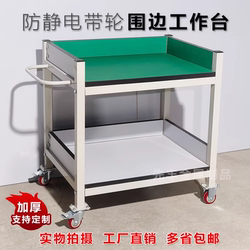 Double-Layer Trolley, Material Cart, Anti-Static Workbench with Wheels, Movable Table, Operating Table, Small Trolley
