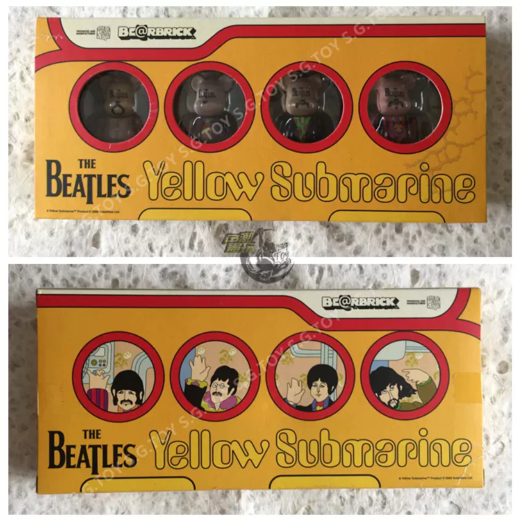 BEARBRICK BEATLES 100% 黄色潜水艇Yellow Submarine 披头士- Taobao