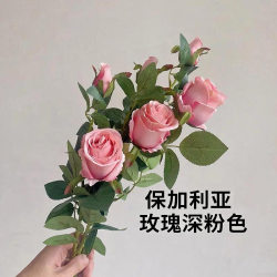 High-end multi-head rose simulation flower, high-end realistic living room decoration table decoration flower simulation rose flower