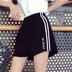 Women's Summer Sports Shorts, Korean Style, Loose, High-Waisted, Slimming, Casual Shorts, Plus Size, Suitable for Outdoor Wear, Student Running, Wide-Leg Hot Pants