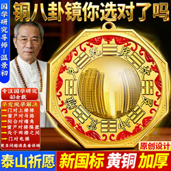 Gossip Mirror Convex Mirror Pure Copper Home Entrance Hanging Decoration Living Room Shop Window Nine-Compartment Tai Chi Flat Concave Mirror Ornament