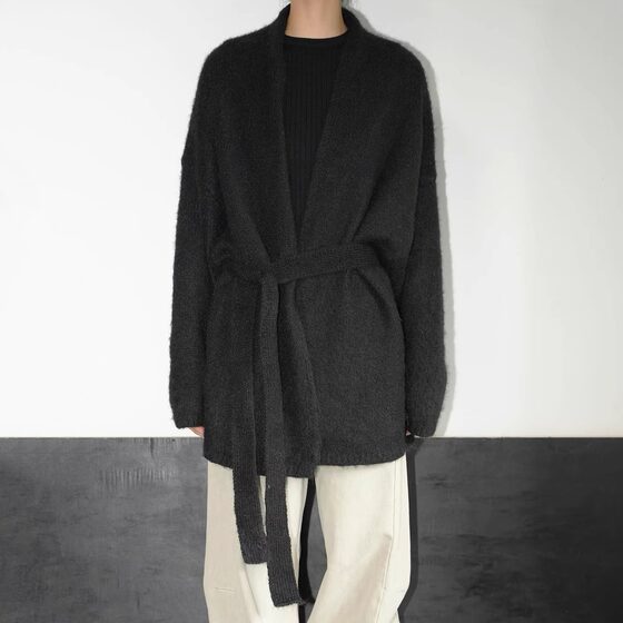 
AIRROOM super stylish nightgown style silhouette slack lazy loose loose temperament design sweater jacket