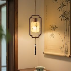 2025 New Song Dynasty Aesthetics, New Chinese Style, Mid-Century Style Bedroom Bedside Chandelier, Bar Counter, Entrance Hall, Corridor, Natural Wood Style