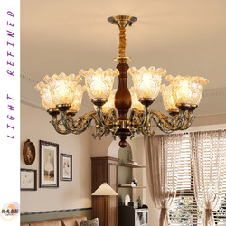 Medieval-Style Chandelier with a High-End Feel, Suitable for Restaurants, Elegant Solid Wood American-Style Bedroom, French-Style Retro Living Room Chandelier, Zhongshan Lighting Fixtures