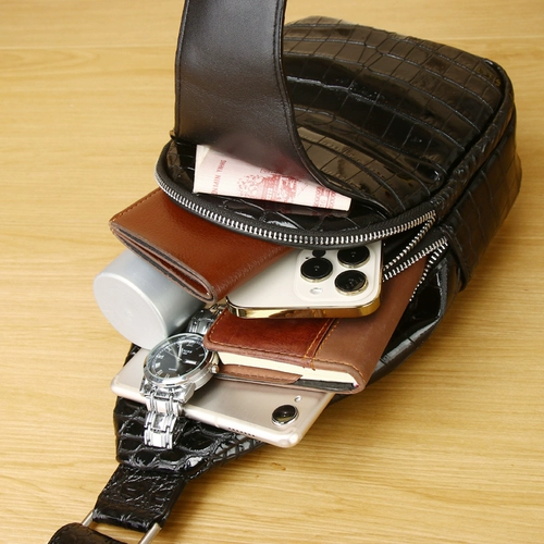 Нагрудная сумка для отдыха, трендовая сумка на одно плечо, Таиланд, из натуральной кожи