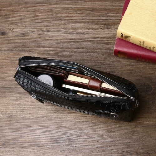 Сумка с петлей на руку, вместительная и большая маленькая сумка клатч, Таиланд, крокодил, из натуральной кожи