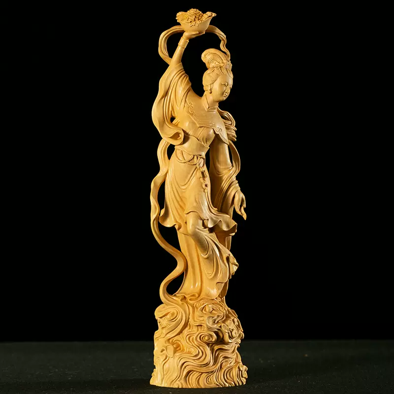 人形　アート　彫刻　黄楊木彫　置物　インテリア　工芸品　美術品　A1129 人形 アート 彫刻 黄楊木彫 置物 インテリア 工芸品 美術品 A1129