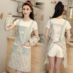 2026 New Trendy Apron for Women, Home Use, Pure Cotton, Breathable, Waterproof, Oil-Proof, Stylish, with Straps, for Work, Kitchen, Thin Style