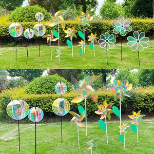 
Transparent colorful windmill ball outdoor decoration kindergarten real estate hanging rotating children's toy stall reflective windmill