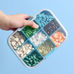 Large-Capacity Nine-Compartment Sealed Waterproof Pill Box, Large Medicine Box for Weekly 7-Day Medication Storage, Portable Pill Organizer