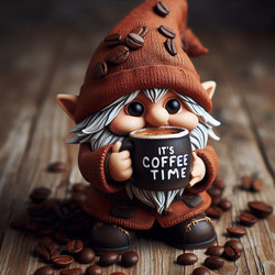 Cross-Border New Style Coffee Time Gnome Figurine Statue European and American Style Resin Crafts Home Desktop Small Ornaments