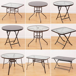 Outdoor Folding Table and Chairs, Courtyard Round Table, Tempered Glass, Leisure, Small Household, Portable Dining Table, Night Market Stall Long Table