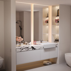 Modern Minimalist Style Bathroom Cabinet Combination, Bathroom Vanity, Washbasin Cabinet, Ceramic Integrated Rock Slab Basin