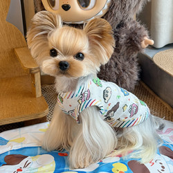 Little Sweet Porridge Pet Clothes Cartoon Breathable Air Conditioning Vest Simple Breathable Yorkshire Maltese Dog Clothes