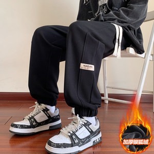 
American heavyweight sweatpants men's autumn and winter thickened loose sweatpants new style teenagers men's casual long pants for boys