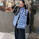FGOB's new Korean -style white small incense wind spring stands blue plaid vest sleeveless wild top cotton jacket vest