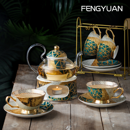 Fengyuan Ceramics 中国風ハーブティーセット - 4人用10-20ピース高級