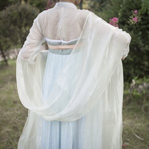 Original [Pearl Light] Piece Women's Hanfu Light Streaming Pure Pure Color Dance Plof Single Single Permanent Tang Feng