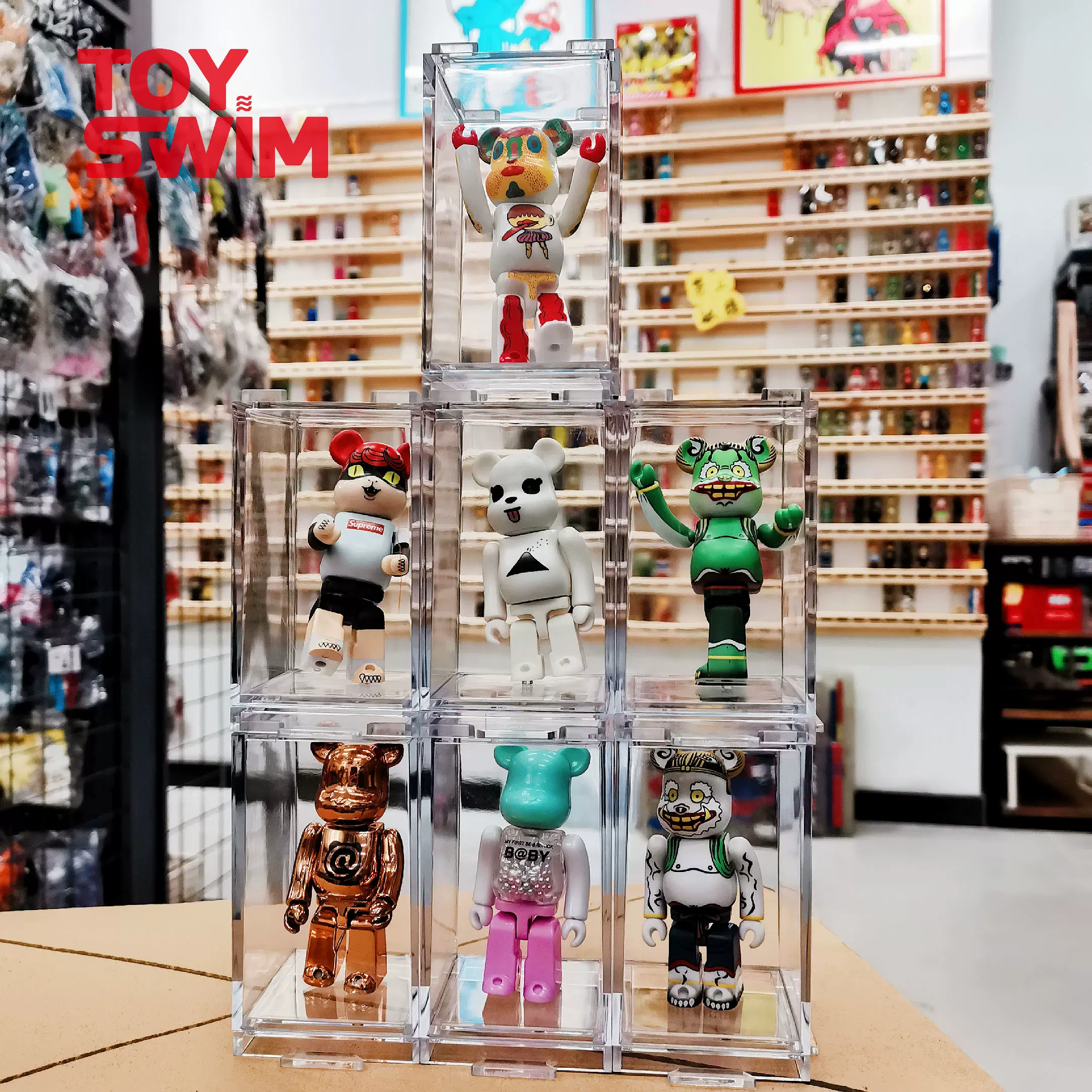 bearbrick 展示盒亚克力盒100% 400% 积木熊收纳BE@RBRICK-Taobao