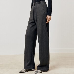 
Firststation Fashion Knitted Texture Elastic Waist Straight Warm Down Pants Women's 25 Winter New Style Y620A