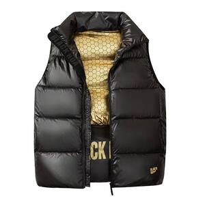 
Black gold vest for men and women, 24 years new Korean style loose shiny pure black vest vest no wash popular jacket