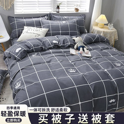 Winter Quilt Core and Cover Set, Spring, Autumn, and Winter Quilt, Single-Person Air-Conditioned Quilt, Thickened Warm Cotton Quilt, Complete Set