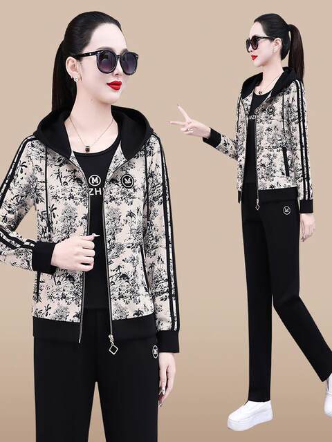 Women's Casual Tracksuit Autumn And Winter Top Vest Pant Set Fashionable Solid Color Zipper Hooded Sweatshirt Pants Casual Three Piece Set Business Suit Tall Women