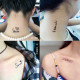 50 tattoo stickers, waterproof and long -lasting female clavicle Personalized English letters simulation tattoos flower arm arm, ankle sticker