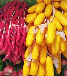 Artificial Fruit Red Pepper Hanging Fake Corn Ornament Farmhouse Restaurant Decoration Art Sketching Decoration Kindergarten Teaching Aids