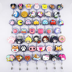 Easy-Pull Badge Holder for Doctors and Nurses, Work Id Card Holder, Cartoon Cute Employee Retractable Id Card, Transparent Badge Holder