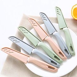Fruit Knife Stainless Steel with Protective Cover Melon and Fruit Peeler Knife Peeling Dormitory Portable Home Kitchen Fruit and Vegetable Cutting