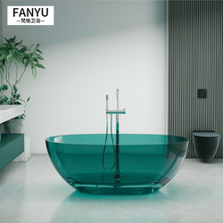 Pure Acrylic Transparent Bathtub for Home Use, Colorful Crystal Resin, Trendy Small-Sized Hotel Double-Person Spa Tub