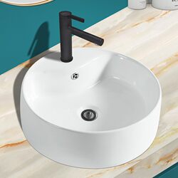 Ceramic Countertop Washbasin, Balcony Washbasin, Round Basin, Artistic Basin, Countertop Basin, Household Bathroom Washbasin