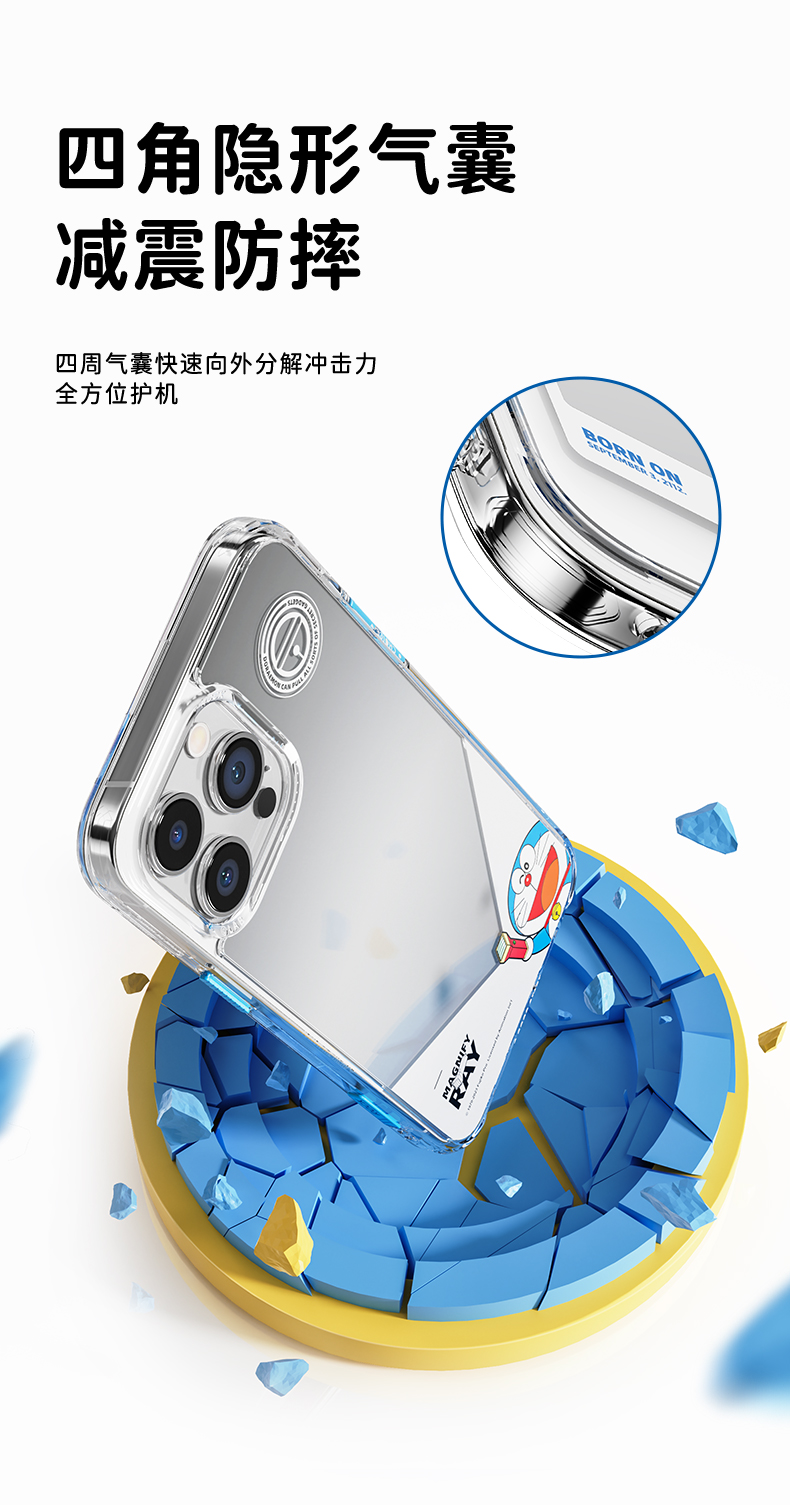 Doraemon Apple iPhone 15 Pro Max Case - Transparent Mirror
