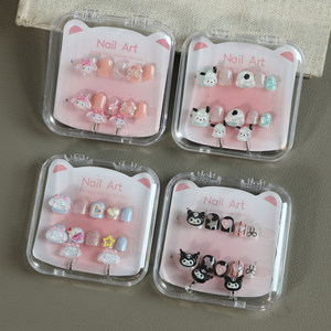 
Children wear cartoon nail art stickers, ear clip set, nail stickers, non-toxic and odorless boxed stickers
