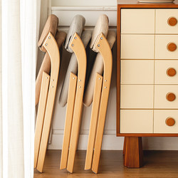 Solid Wood Foldable Chair, Home Backrest Chair, Folding Dining Chair, Office Stool, Stackable Conference Chair, Does Not Take up Space