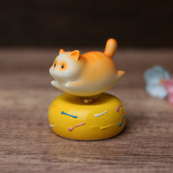 Internet-Famous Siamese Cat Rotating Figurine, Jingdezhen Ceramic Cartoon Cute Desktop Decoration, Creative Healing Small Ornament