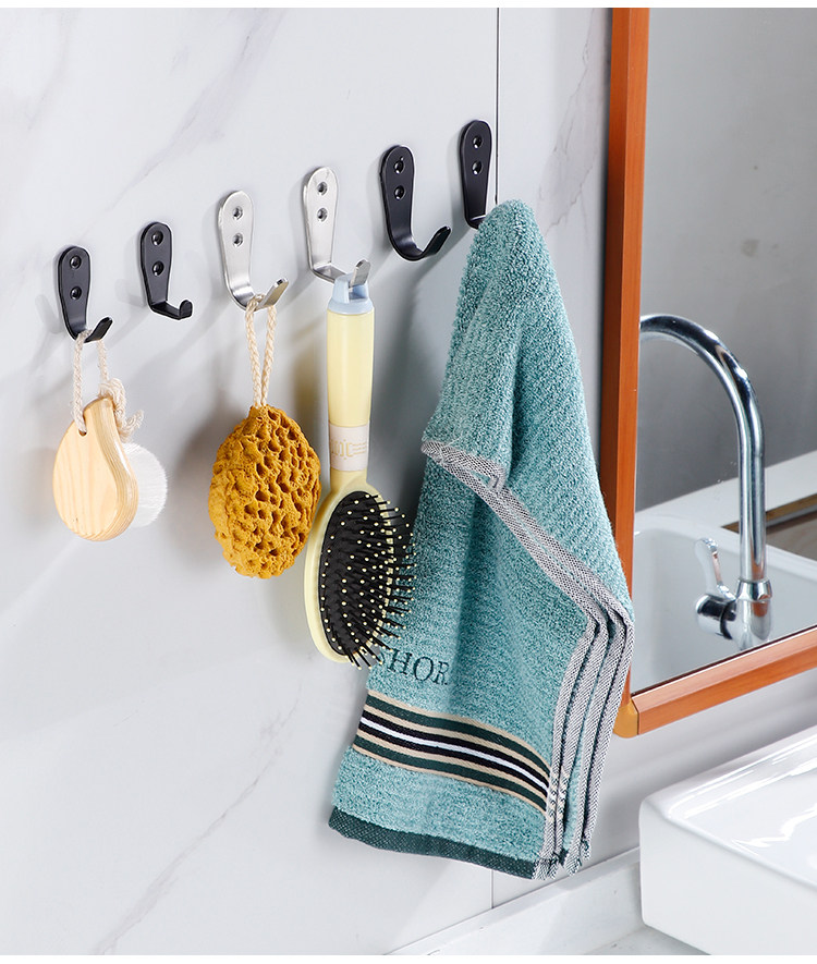 Perchero Pared Acero Inoxidable MILLERDA 6 Ganchos Baño Cocina Plata