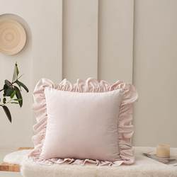 Thickened Dutch Velvet Solid Color Lace Pillowcase, Pastoral Light Luxury Living Room Sofa Pillow, Removable and Washable Back Cushion