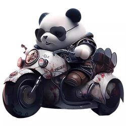 Super Cute Panda Biker Car Stickers for Electric Vehicles, Motorcycles, Refrigerators, Doors, Windows, Walls, Waterproof Self-Adhesive Car Stickers