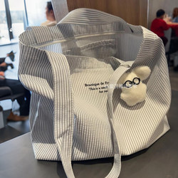 Who Knows? the Capacity Is Super Satisfying~ Korean Style Lazy Canvas Bag for Women, 2025 New Model, Large Capacity, Relaxed Feel