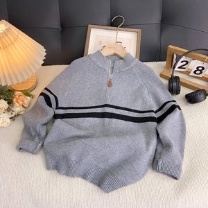 
Ocean Home Special Price Children's Clothing, Trendy Sweater for Boys and Girls, Children's Fashionable Half Cardigan Knitted Sweater