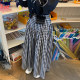 Korean chic summer new retro versatile high waist slim design niche plaid skirt long skirt for women