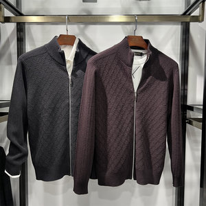 
Feixian Wool Stand Collar Zipper Cardigan Men's Autumn and Winter Casual Outerwear and Inner Thick Warm Sweater Long Sleeve Knitwear