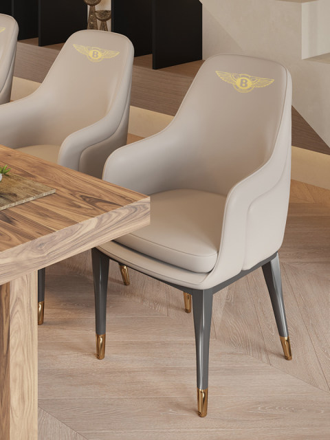 View of Light luxury dining chair for home use 2025 new high-end designer ...