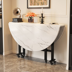 Folding Table Round Table 2026 New Model Household Movable Storage Folding Dining Table Multifunctional 10-Person Round Dining Table