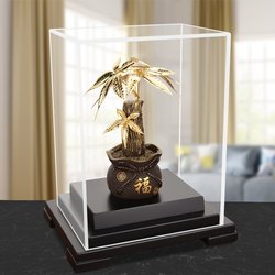 Gold Foil Money Tree, Fortune Tree Ornament, Wealth-Attracting Tree, Home Wine Cabinet Decoration, Living Room Decoration, Opening and Housewarming Gift