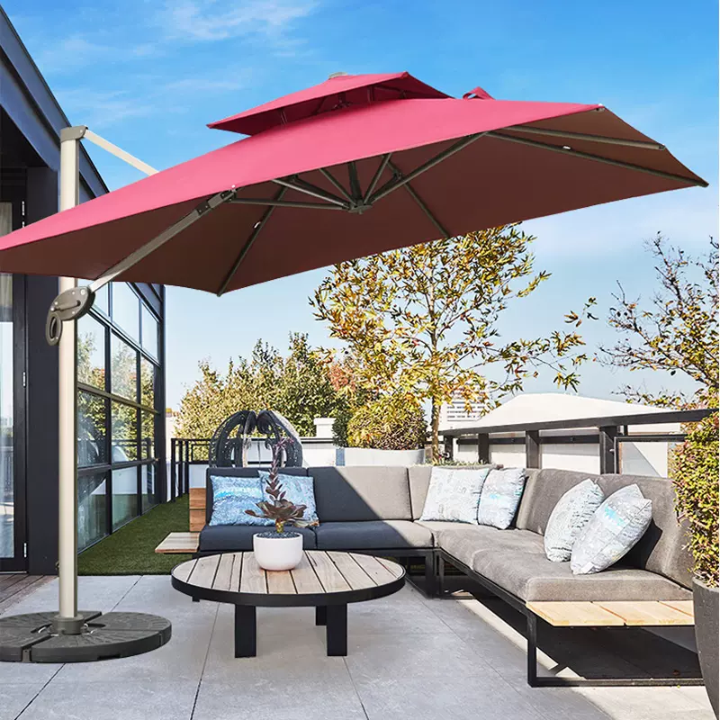 遮阳伞户外别墅庭院花园罗马伞室外四方太阳伞露天泳池阳台摆