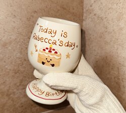 Jingdezhen Handmade Pure Hand-Painted Underglaze Ceramic Birthday Calendar Cup, Wine Cup, Water Cup